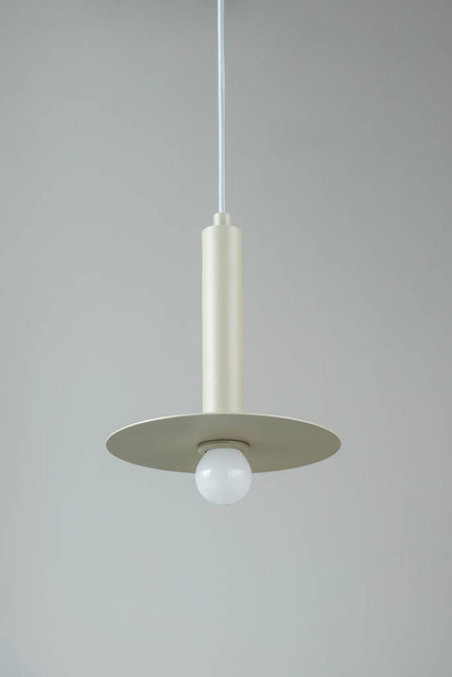 Metal hanging beige lamp - Valokuva, kuva