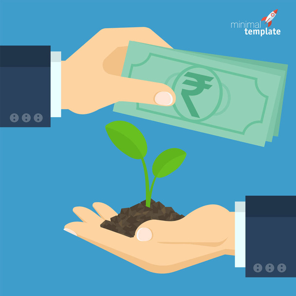  rupee for  growing sprout  - Vector, Image