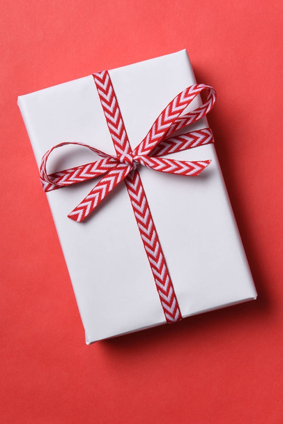 White paper wrapped Christmas present - Photo, image
