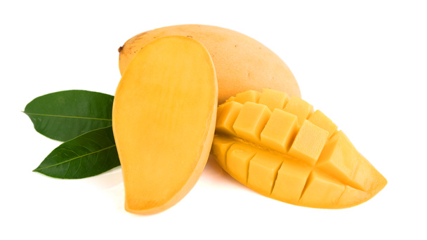 Yellow mango isolated on white background - Photo, Image
