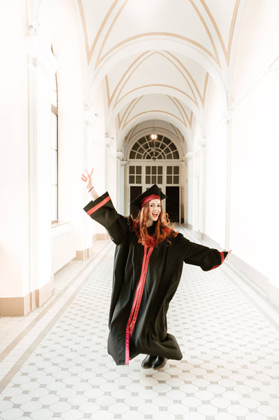 Portrait of graduating student girl  - Фото, изображение