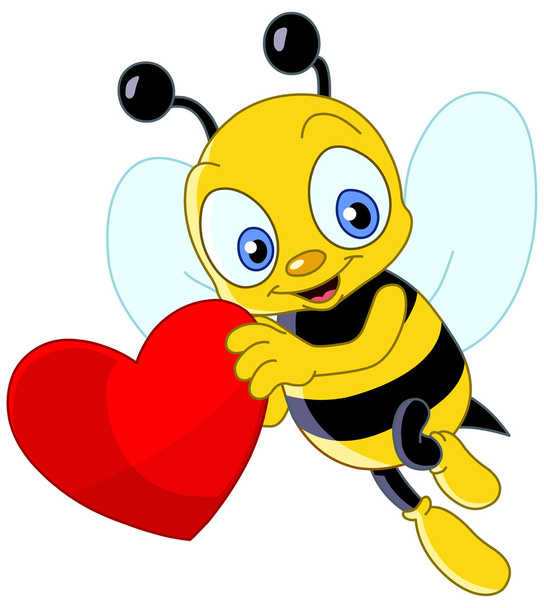 Cute bee valentine - Vector, Image