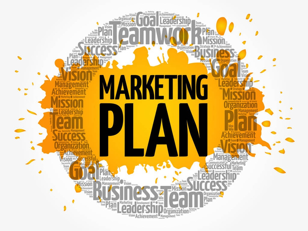Marketing Plan circle word cloud - Vecteur, image