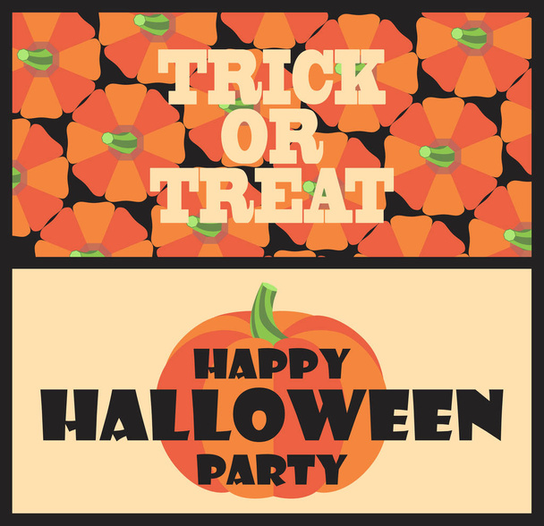 Trick or Treat Happy Halloween Party Postcard - Vettoriali, immagini