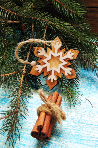 Christmas background with tree and toys - Φωτογραφία, εικόνα
