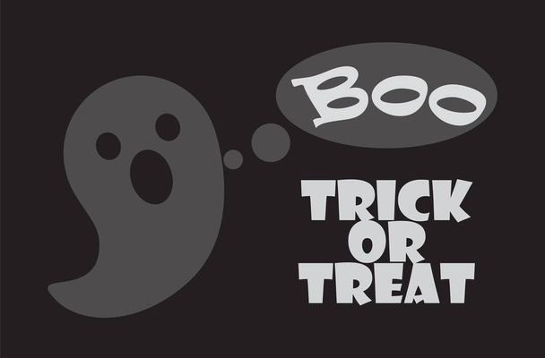 Trick or Treat Poster Happy Halloween Scary Ghost - Vector, imagen