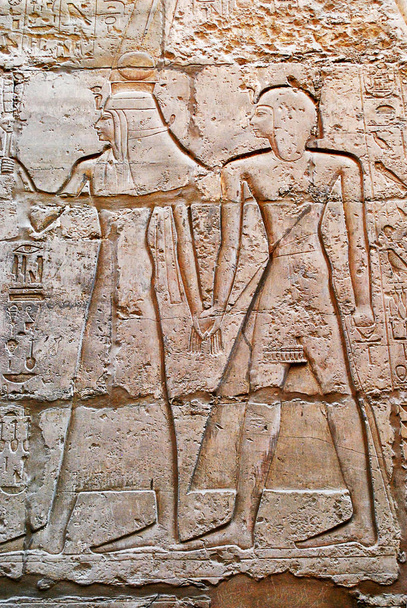 Egyptian hieroglyphs on the wall  - Photo, Image