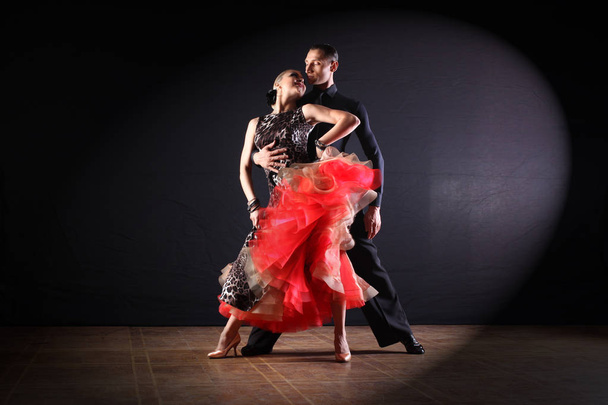 dancers in ballroom isolated on black background - Photo, image