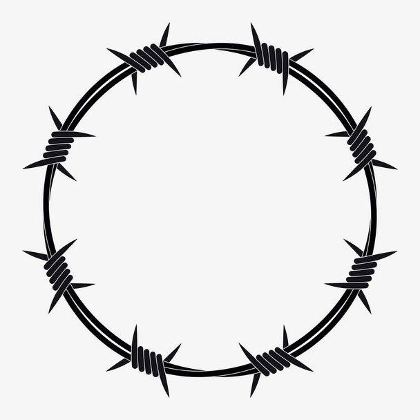 Alambre de púas de forma circular
 - Vector, Imagen