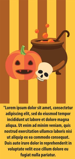 Halloween Pumpkin Cast-Iron Vat of Potion Poster - Вектор, зображення