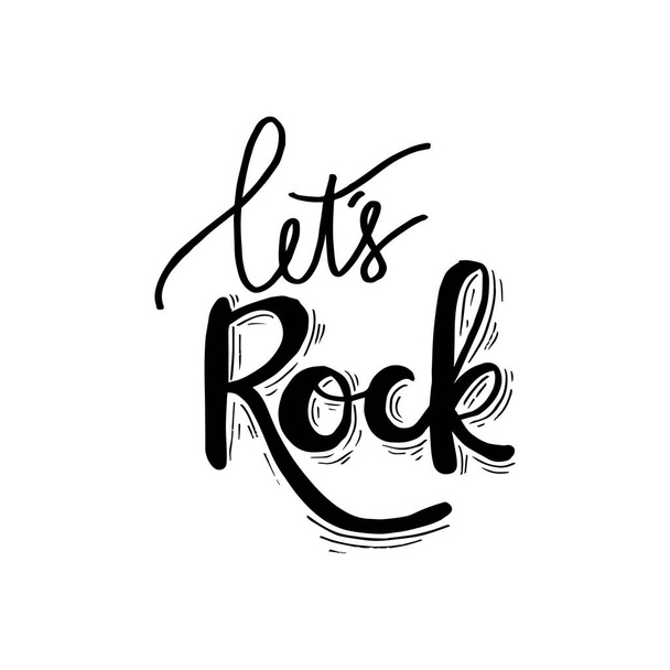 Lets rock hand lettering calligraphy. - Photo, Image