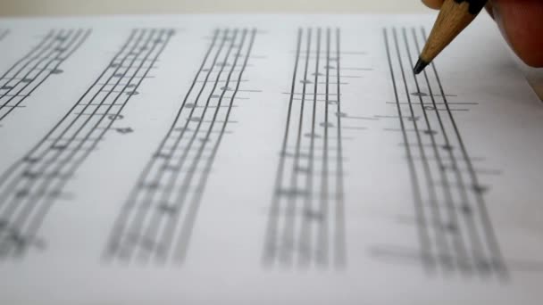 Composer Comes Down A Song And Records Musical Notes Of Melody - Footage, Video