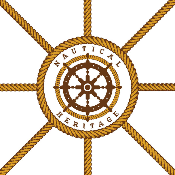 nautical symbol theme - Vector, Image