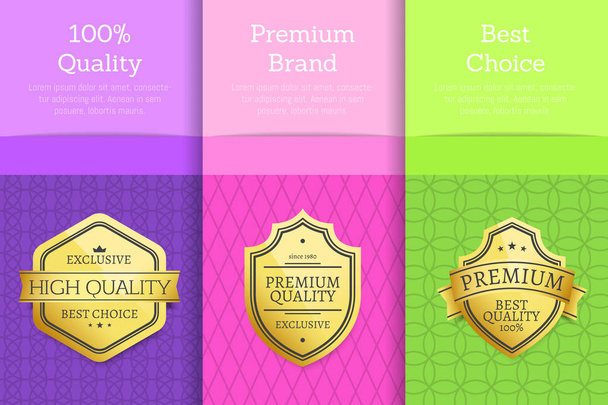100 ποιότητας Premium μάρκα επιλογή σετ αφισών - Διάνυσμα, εικόνα