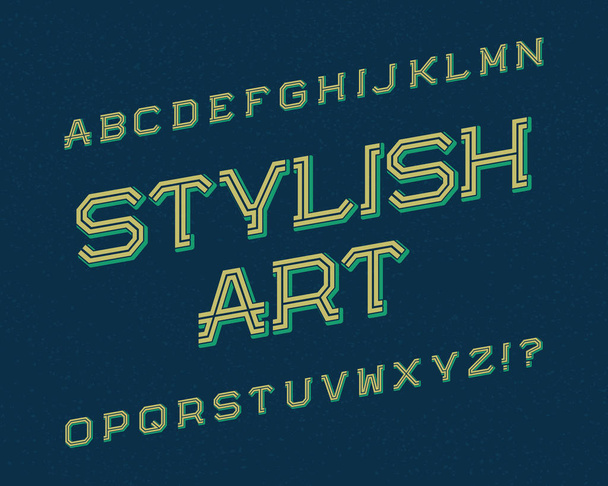 Stylish Art typeface. Retro font. Isolated english alphabet. - Vector, Image