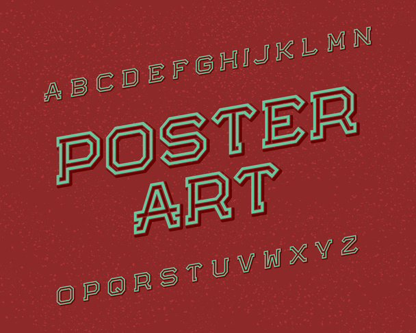 Poster Art typeface. Retro font. Isolated english alphabet. - Vector, Image