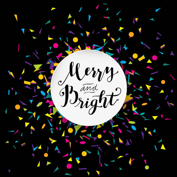 Merry And Bright modern calligraphic design  - Vector, Image