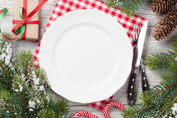 Boże Narodzenie obiad nakrycie stołu - Zdjęcie, obraz