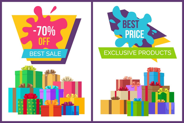 Sale for Exclusive Products Posters with Gifts - Vector, Image