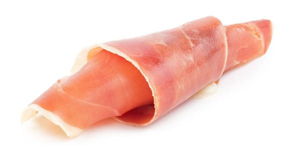 Sliced jamon isolated on white background - Photo, Image