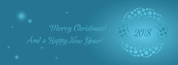 Vorlage für ein Weihnachtsbanner für Webseiten und soziale Netzwerke mit einer abstrakten Schneeflocke auf blauem Hintergrund und Glückwünschen. Vektorillustration. - Vektor, Bild