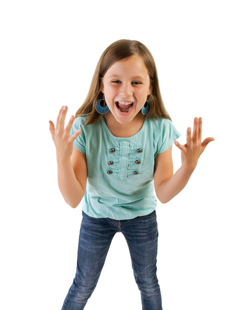 young girl screaming - Фото, изображение