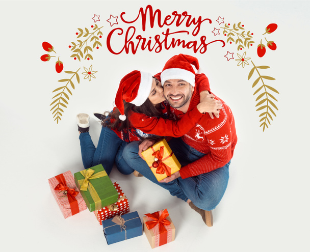 ζευγάρι με τα δώρα Χριστουγέννων - Φωτογραφία, εικόνα