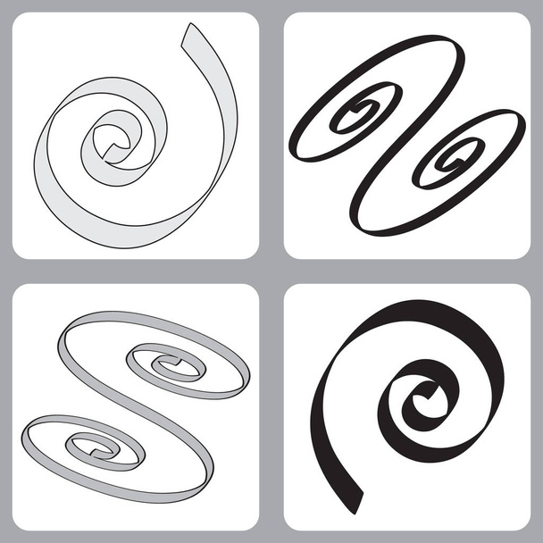Vektor sadu ikon s prameny spirály pro design - Vektor, obrázek