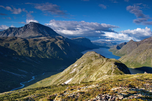 Gjende lake and norwegian mountains in summertime - Photo, Image