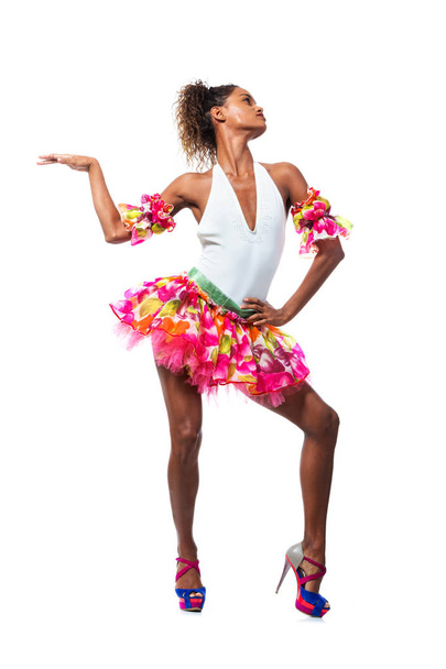 Beautiful dancer, dancer posing on studio background - Foto, Imagen