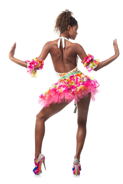 Beautiful dancer, dancer posing on studio background - Foto, Imagen