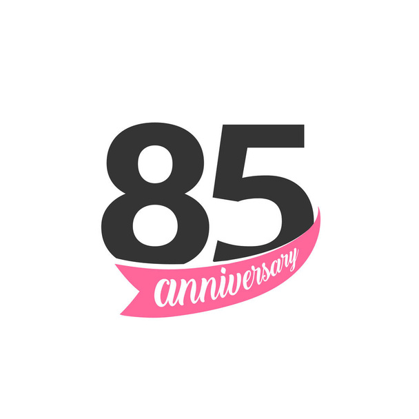 Tachtig vijfde verjaardag vector logo. Nummer 85. Afbeelding van de wenskaart, uitnodiging, affiche, huwelijk, herdenking, certificaat. - Vector, afbeelding