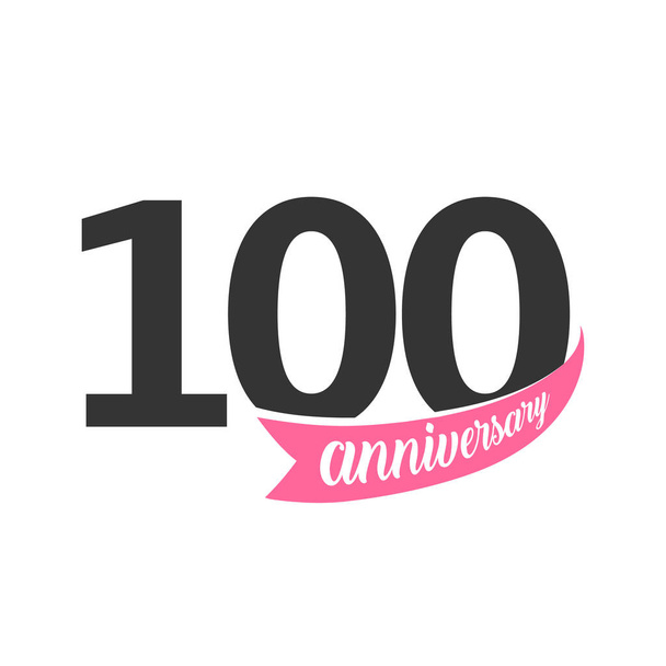 100 Jahre Vektor-Logo. Nummer 100. Illustration für Grußkarte, Einladung, Plakat, Heirat, Gedenken, Urkunde. - Vektor, Bild