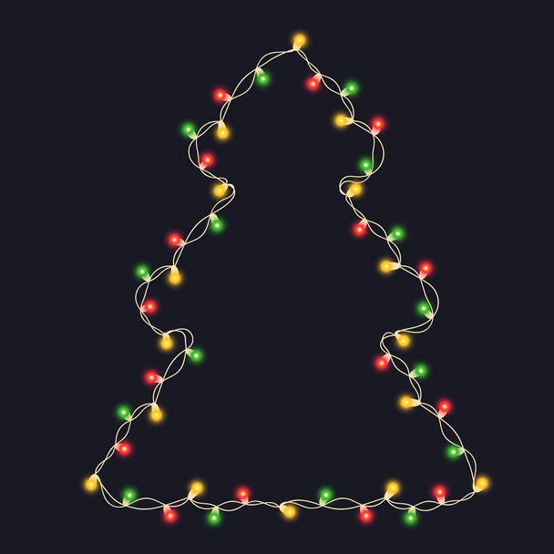 Vánoční stromeček řetězec věnec lisolated  - Vektor, obrázek