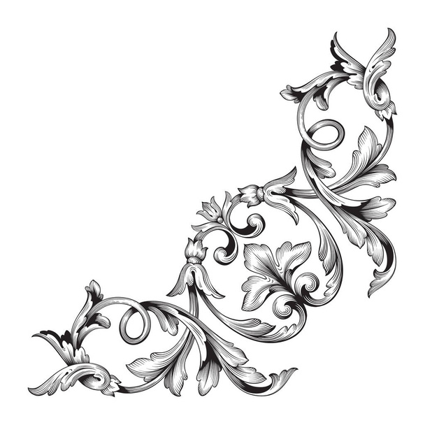 Classical baroque ornament vector  - Διάνυσμα, εικόνα