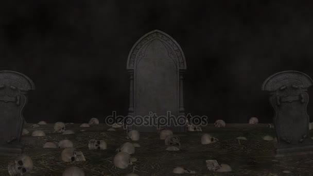 Hřbitov smyčka, velmi hrozné složení s lebkou - Záběry, video