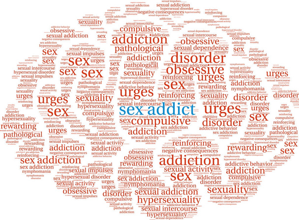 Sexo adicto palabra nube
 - Vector, Imagen