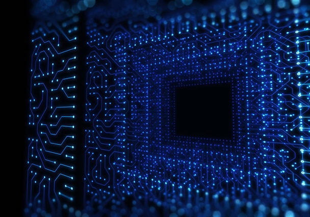 motif de circuit bleu futuriste illustration abstraite de fond
 - Photo, image