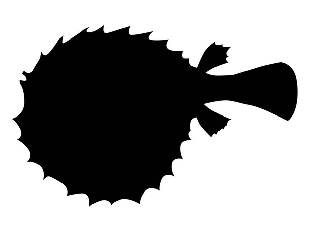 silhouette of fish-hedgehog - Vector, Image