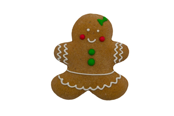 Gingerbread woman isolated on white background - Photo, Image