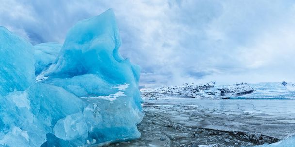 Ledovce lagunu Fjallsarlon, - Fotografie, Obrázek