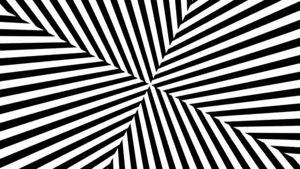 Abstrait Rayures noires et blanches. 3d rendu boucle transparente
 - Séquence, vidéo