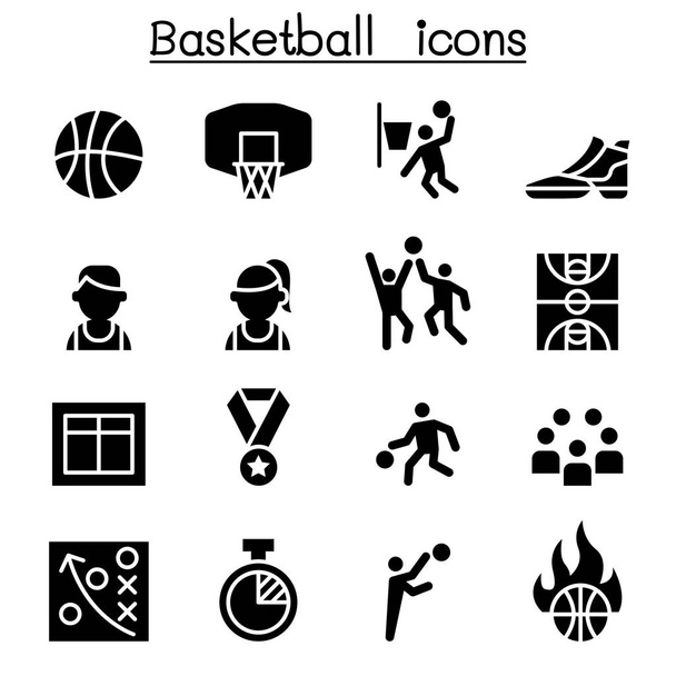 Baloncesto icono conjunto vector ilustración diseño gráfico
 - Vector, Imagen