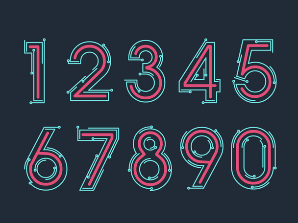 conjunto de dez números formam zero a nove, número de projeto plano
 - Vetor, Imagem