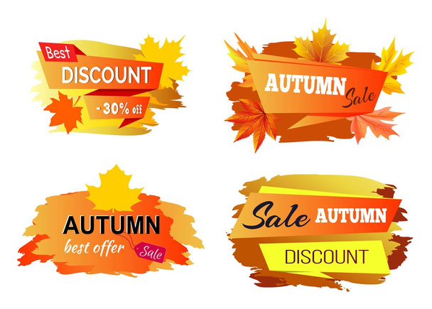 Best Autumn Discount Offer Vector Illustration - Vektör, Görsel