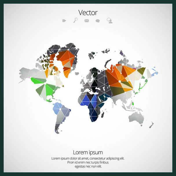 Mapa mundial ilustração vetorial - Vetor, Imagem