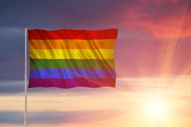 Bandera del orgullo LGBT. Bandera del arco iris
. - Foto, imagen