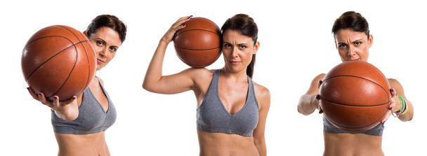 Femme sportive jouant au basket
 - Photo, image