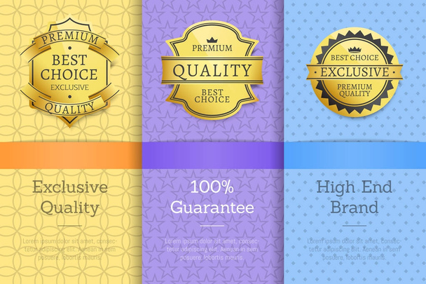 Exclusieve 100 garantie high-end kwaliteitslabels - Vector, afbeelding
