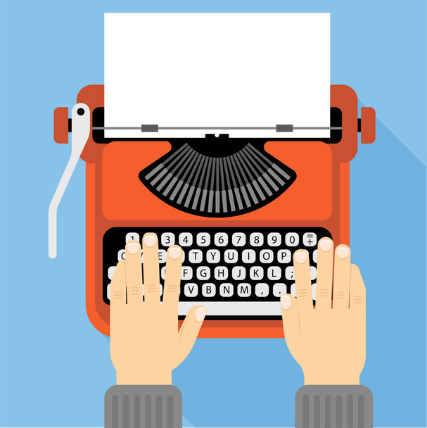 Máquina de escrever retro de design plano
 - Vetor, Imagem